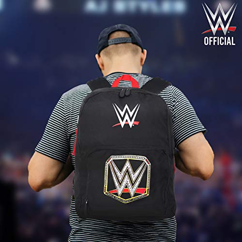 Sac--Dos-Garon-WWE-Catch-Wrestling-Sac-Scolaire-pour-Enfants-Sacs-Dcole-en-Toile-Sac-De-Voyage-Noir-Accessoires-100-Officiel-World-Wrestling-Entertainment