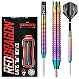 Red Dragon NitroTech schäfte Red Dragon Razor Edge Spectron Steel Dartpfeile 24 Gramm Profi Steeldarts Set, 3 x Steel Darts mit Flights und Schäfte