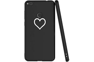 Yoedge Funda Huawei P8 Lite 2017, Ultra Slim Cárcasa Silicona Negro con Dibujos Animados Diseño Patrón 360 Bumper Case Cover para Huawei P8 Lite 2017, Amor Negro