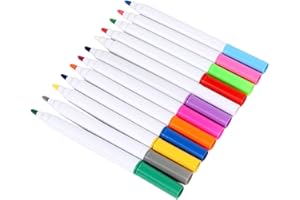 SAFIGLE 12 pièces Set de Stylos Effaçables Multicolores pour Tableau LED et Acrylique Encre à Séchage Rapide Ergonomiques et Adaptés Aux Garçon Fille pour Dessin et Écriture
