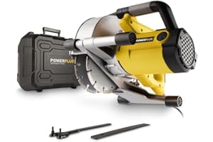 POWER plus Mauernutfräse POWX0650 - Profi Schlitzfräse mit 1800 Watt und Sägeblätter mit 150 mm Durchmesser, Professionelles Werkzeug mit einer Schnittleistung bis 45 mm