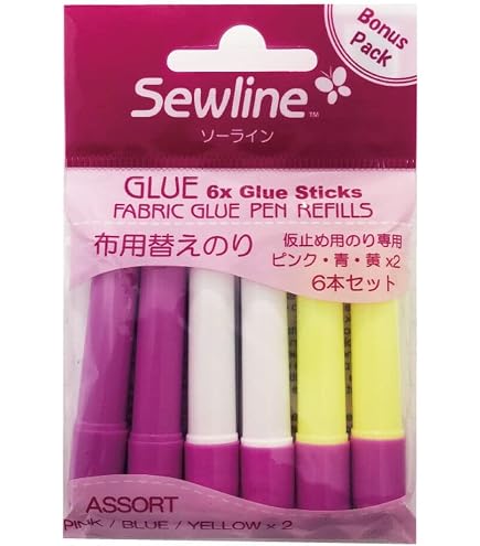 Penna Per Colla Tessile Blu 2 Pezzi Con Ricariche - Adesivo Temporaneo Per Cucito E Stoffa