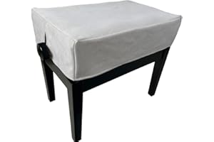 LIYANLIU Abdeckung Für Klavier Hocker Schwarz Klavierhocker Anti-Staub Stoff Mit Löchern Für Einzelsitz Pianobank, Universal Klavierbank Cover Von Klavier, Flügel Und E-Piano(Single Stool Cover, Offwhite)