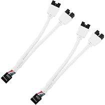 KUOQIY USB 2.0 9 Pin Femmina a Doppio Cavo di Estensione Maschio, Scheda Madre USB Interfaccia Header Splitter, per Computer Scheda Madre Interna, Bianco