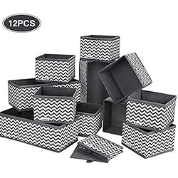 DIMJ Boite Rangement, 12pcs boites de Rangement de Non-tissé Haute Qualite,Rangement tiroir Pliable et Respirant,Organisateur tiroir Ideal pour Soutiens-Gorge, Chaussettes, sous-vêtements, Cravates