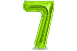 FUNXGO® folienballon zahl 7 Grün - Riesenzahl Ballon ca.100 cm - Luftballon Zahl 7 - fliegt mit Helium - zum 7. Geburtstag, Hochzeit, Jubiläum, Fest, Party Dekoration - Ballon 7 Grün