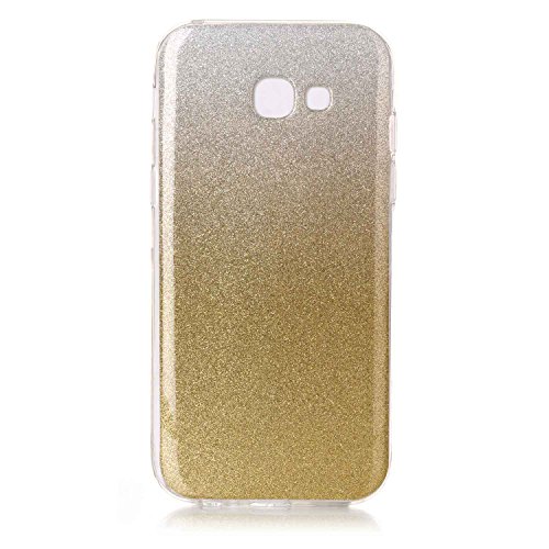 für Samsung Galaxy A5 2017 Hülle,SKYXD Glitzer Gold Farbverlauf Gummi Brillianter Leichtes Glatt Weiche Dünn Silikon Gel Schutzhülle mit [ Koala Handyanhänger + Eingabestifte ] Rutschfest Stoßfest Handy Tasche Etui für Samsung Galaxy A5 2017 Modell A520 Soft Case Gradient Shine Bling Cover With Stylus Dust Plug - 2