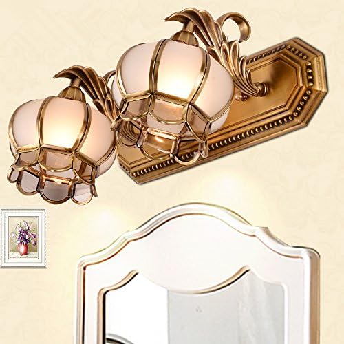 TYDXSD European copper Wall lamp warm bedroom nightstand mirror lighting American aisle corridor study lamp Wall lamp,B