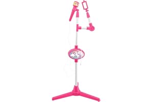 Lexibook Mikrofon Jednorożec z Głośnikiem i Podświetlaną Podstawką, Gniazdo Pomocnicze do Podłączania Muzyki, Różowy, Biały, S150UNI