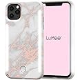 Case-Mate LuMee Duo Dual Light Up Selfie Case for iPhone 11 Pro - Front & Rear Illumination - Metallic Marble - 5.8 inch - White Rose Gold