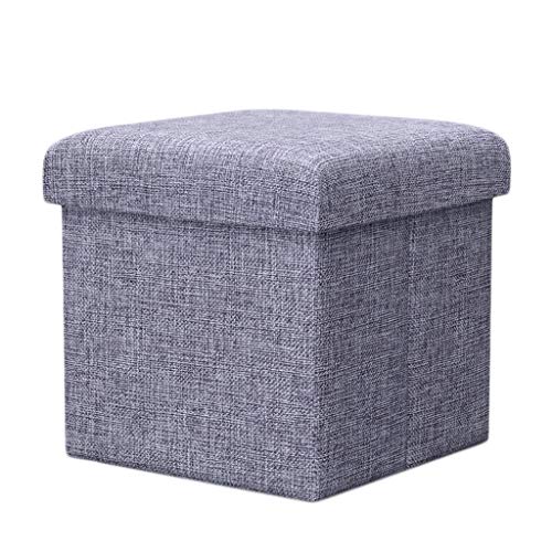 Aufbewahrungsboxen KKY-Enter Cotton Sackleinen Ottomane Faltbarer Haushaltslagerhocker Maximale Tragfähigkeit 150kg (Farbe : Blue-Gray, größe : 30 * 30 * 30cm)