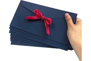 INELIHOO Enveloppe Cadeau 10 Pièces Enveloppes en Papier Kraft Les Cartes Cadeaux Enveloppe avec Ruban Rétro Enveloppes Couleur Enveloppee Pour Invitation À La Main Lettres De Mariage Anniversaire Noël Mariage