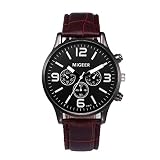 Juliyues Herren Armbanduhr Leder,Männer Retro Lederband Uhren mit Lederarmband Analog Quarz Armbanduhren Business Uhr