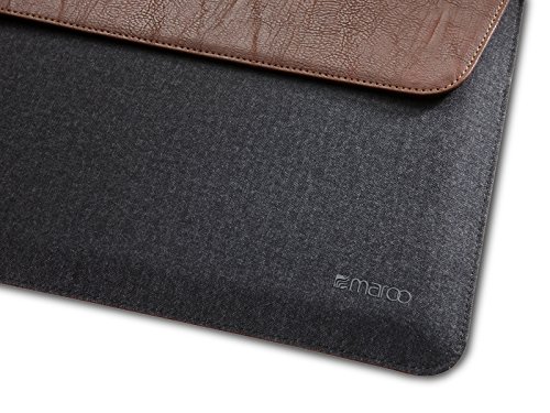 Maroo Leder Sleeve mit magnetischer Frontklappe f  r Microsoft Surface Pro 3 braun schwarz