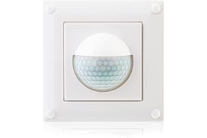 HUBER Motion 15F PIR Bewegungsmelder 190° für Innen und Außen I Unterputz Bewegungsmelder - Motion Sensor mit Schalter, 2 + 3 Draht-Technik