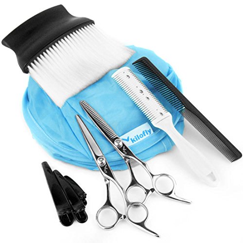 kilofly DIY Hair Cutting Tools and Hairstyling Kit Value Pack [Set of 9]