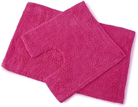 Echo Phillips 2-Piece Economy Bathmat Set, Cotton, Fuchsia, 80 x 50 x 2 cm