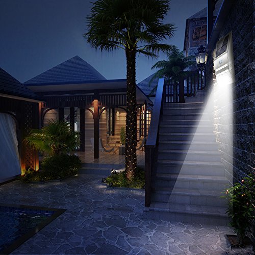PROZOR Wireless Solar LED Leuchten Solar-Leuchte, LED, wasserdicht, mit Bewegungsmelder Sensorleuchte mit Edelstahl-Geh?use f¨¹r Zaun Weg, Etc. - 5