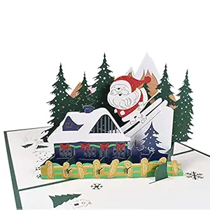 WorldCare 3D Pop Up Christmas Cards Greeting Holiday Cards with Envelope Xmas Decoration Ornament Xmas Tree Snow Pattern Cards New Year Holiday Festivals Gift-CS-A-245572