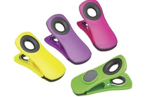 KC BLUE KitchenCraft - Set di 4 fermafogli magnetici, colori assortiti