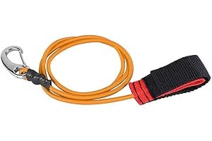 Tbest Kayak Paddle Leash, Canoe Kayak Paddle Leash Elastic Kayak Canoe Safety String Fishing Rod Pole Leash Lanyard String Cord with Carabiner Clip Replacement for Paddling(Orange)