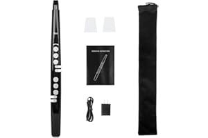 RANRAO Kit de saxofón eléctrico, flauta eléctrica Blowpip Saxofón pantalla LED doble función de voz para salida MIDI adecuado para todas las edades