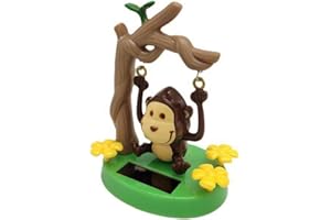 SURAKEY Solar Wackelfigur Auto, Bobblehead Figur Wackel Solar Figur,Solarbetriebenes Tanzendes Tier Affenschaukel Spielzeug,Lustige Deko Figur Auto Armaturenbrett Dekoration für Zuhause, Auto, Büro