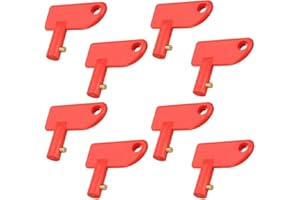 PREJM Battery Disconnect Switch Key, Cut Off Isolator Switch Spare Keys For Auto Boat Truck Marine 8pcs