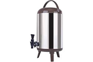 S-POMY Distributeur Isotherme Chaud et Froid avec Robinet, 8L/10L/12L, Fontaine Isotherme Distributeurs d'eau Chaude Thermos Thé Bureau pour vin Chaud Thé Café Soupe au Lait, Acier Inoxydable