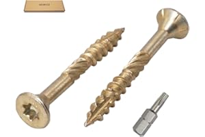 SKIR'CO Uniwersalne wkręty do drewna ze stali ocynkowanej 4,0 x 30 mm, z łbem stożkowym, głowica Torx, typ 17, śruby do płyt wiórowych (400, 4,0 x 30 mm)