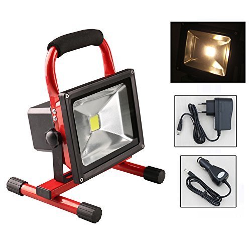 Hengda® 50W LED Warmweiß Scheinwerfer Akku Fluter IP65 Scheinwerfer 3000-3200K Wandstrahler Wasserdicht