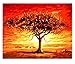 Produktbild UPUPUPUP Abenddämmerung Wildnis DIY Malen nach Zahlen Abstrakte Welke Baum Ölgemälde Auf Leinwand Acryl Wandkunst, Tworidc5-50X70Cm Gerahmt
