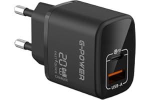 شاحن من جي باور بتقنية USB، متوافق مع آيفون وسامسونج وشاومي وجوجل بيكسل وآيباد، بمنفذين