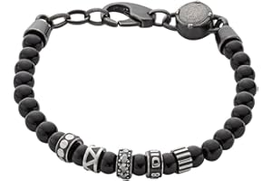 Diesel Męska Bransoletka , 18 Cm - 19,5 Cm Czarna Bransoletka Ze Stali Szlachetnej, DX0961001