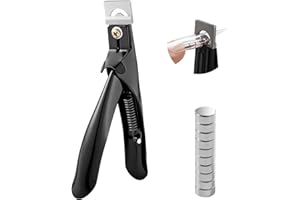 TYFYH Falsche Nagelknipser mit 10 Stück Magneten, Nagelknipser Gelnägel, Nagelknipser Maniküre Tip Cutter, Nagelknipser für Kunstnägel, Edelstahl Tipcutter für Kunstnägel Gelnägel Acrylnägel (schwarz)