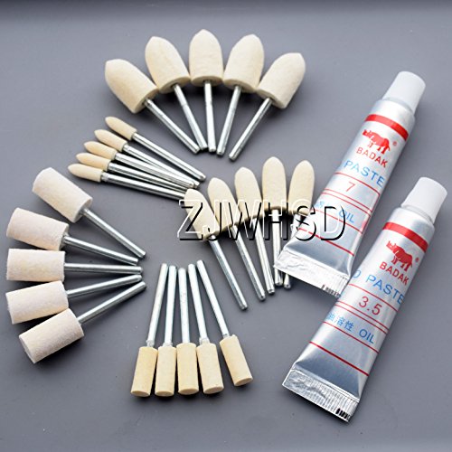 Abbott 25 tampons de polissage Feutre de laine Tête de meulage Outils rotatifs Dremel
