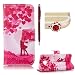 Produktbild SKYXD für Samsung Galaxy A3 2016 Hülle Leder Romantic Couples Folio Klappbar Handy Tasche Schutzhülle [Magnet / Brieftasche Kartenfach / Standfunktion] Klapphülle mit [Handyanhänger + Eingabestift] Zubehör Set für Samsung Galaxy A3 2016 A310F Case Bookstyle Flip Leather Cover With [Stylus and Dust Plug]