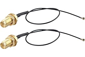 Futheda 2 st U.FL IPX MHF4 till RP-SMA hona skottmontering WiFi-antenn förlängningskabel 0,81 mm koaxial pigtailkabel 15 cm/6
