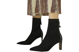 ticticlily Bottes Femme Cheville Talon Aiguilles Bottines Bout Pointu Talons Hauts Printemps Automne Bottes Courtes Décontractée élégante