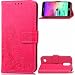 Produktbild GHC Cases & Covers, für LG K10 2017, Double Magnetic Back Sucktion Retro Stil PU-Leder Flip Stand Case mit Ständer und Geldbörse Tasche Funktion (Color : Rose)
