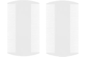 FOHOLA 2 Pcs Lice Combs, Nit Combs, Durable Double Sided Headlice Combs, Headlice Treatment for Adults, Kids, Pets (2PCS, White)