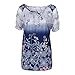 Price comparison product image Mosstars Women Tops,Ladies Sale Loose Lace Printed Cold Shoulder T-Shirt Blouse Short Sleeve V-Neck Cover Up Beach Sweatshirts Plus Size S-5XL Purple