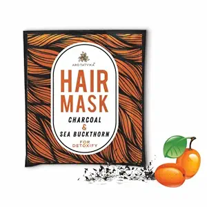 Arotatvika Charcoal and Sea Buckthorn, 2 Pack of Natural Hair Mask for Detoxify | Made with Shea Butter & Pure Essential Oils for Deep Cleansing | Paraben and Sulphate free (25 ml Each)