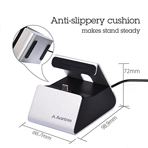 Avantree Docking Station Samsung Galaxy, Ricarica e Sincronizza Con il Cavo Micro USB Dock In Dotazione [Non di Tipo C], Ricarica Veloce per Telefoni Google, LG, Huawei e Android [2 Anni Garanzia]