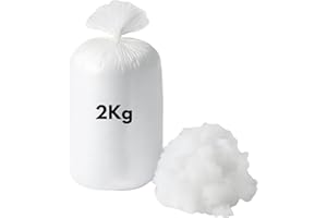 Bedding Home Bounce Back Hollow Fibre Stuffing/Filling | Virgin Polyester Toy Stuffing for Soft Toys 2kg | Washable White Fluff Teddy Bear Bed Cushion Pillow Stuffing (2KG)