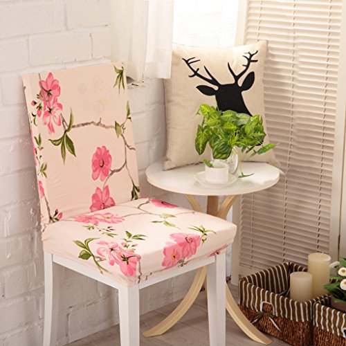 Generic Elastische Waschbar Stuhl Huss Stuhlhussen Stretch Für Haus Hochzeit Wohnzimmer Dekor – Frühlingsblumen - 2