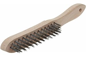 wolfcraft Cepillo manual de alambre de acero, modelo de madera I 2723000 I Para eliminar el óxido y limpiar