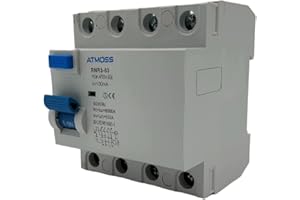 Interrupteur Différentiel FI Type A | Super Immunisé SI | 30 mA, 4P, 40 A, TYPE A 6kA | 230V AC 50HZ | 72mm X 66mm X 83mm | 30MA | RASMACOR