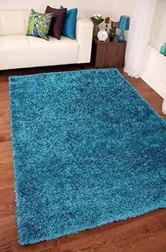 AHOC Tappeto Spesso di Lusso Effetto Arruffato, Colore Verde Azzurro, Disponibile in 7 Misure, 120 x 170 cm