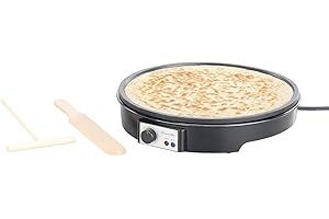 Rosenstein & Söhne Creperas - Máquina de crepes: Crepera eléctrica XL con controlador de temperatura, 1000 vatios, Ø 28cm (Equipo para hornear crepes, Platos para hornear crepes)